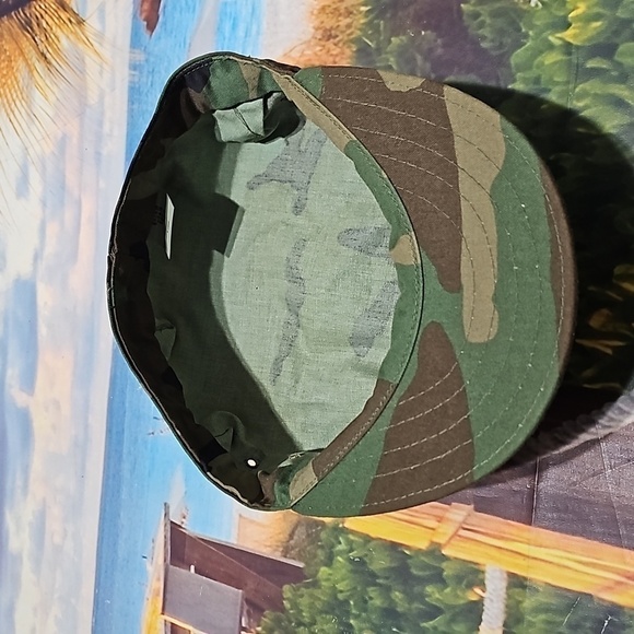Vintage Camo Hat Cap‎ with Brim Army Marines XL - Picture 4 of 8